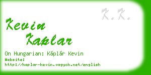 kevin kaplar business card